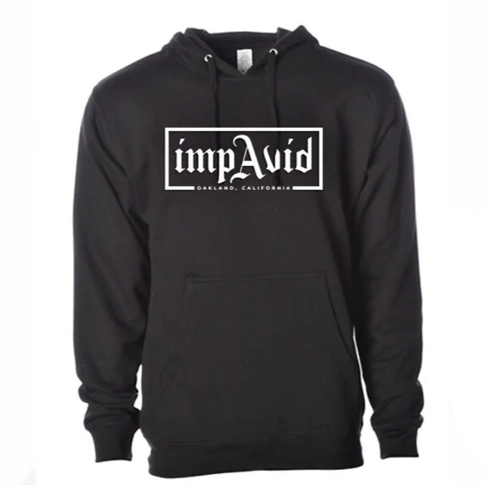 ImpAvid Men's Hoodie Black Large Unisex Oakland California Limited edition Print